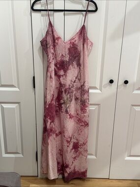 Mara Hoffman Pink and Burgundy Tie-Dye Slip Dress